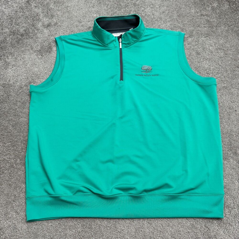 Carnoustie Golf Performance Quarter Zip Pullover Vest Mens 2XL Green Stretch